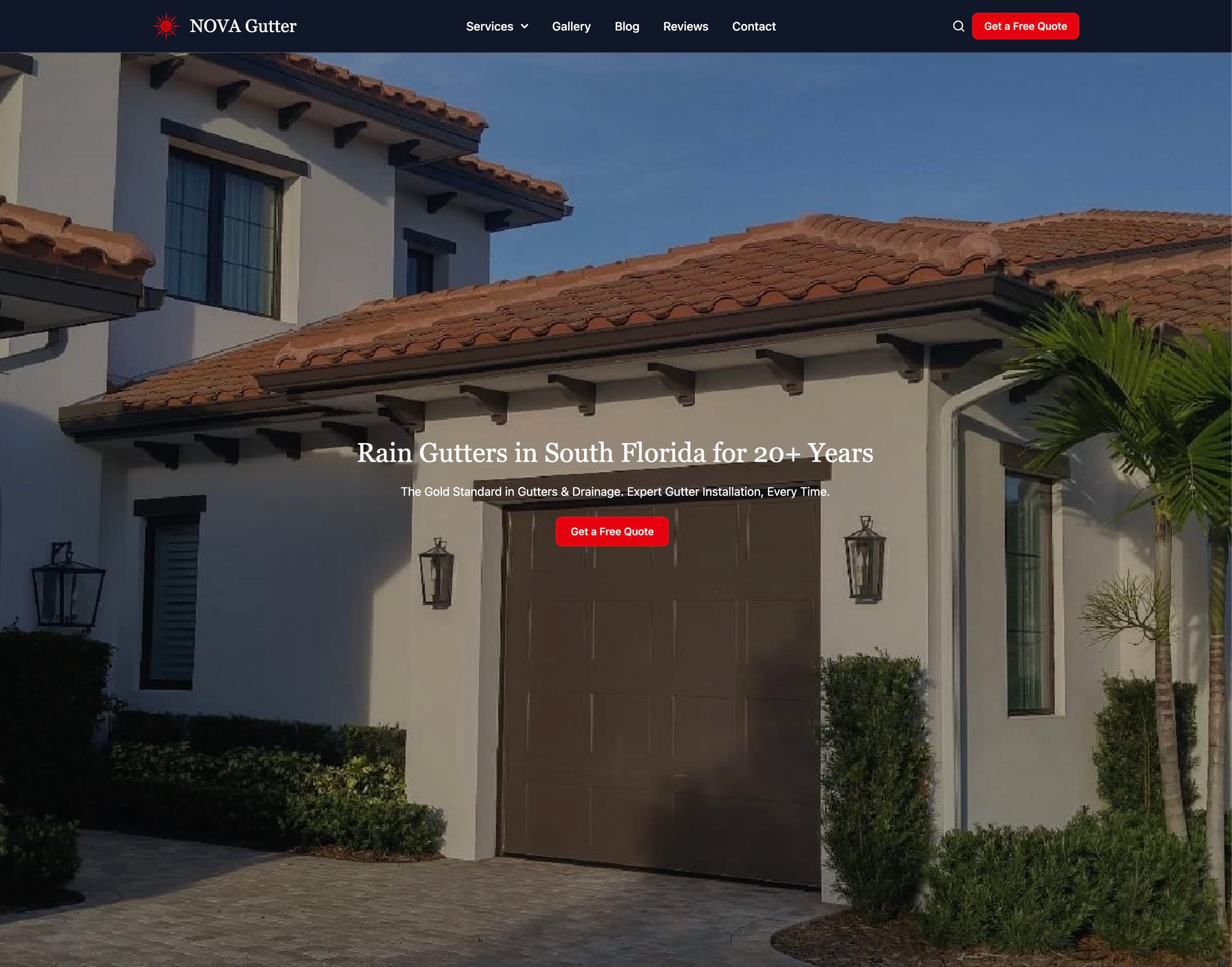 Nova Gutter website preview - built by a freelance web designer