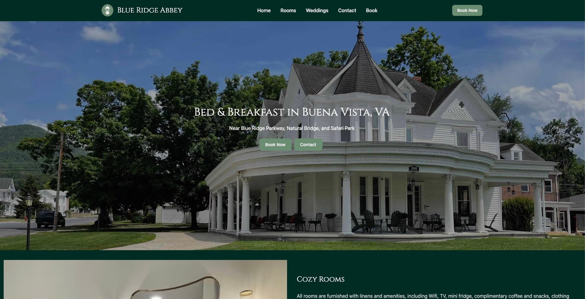 Blue Ridge Abbey Website Design - built by a freelance web designer