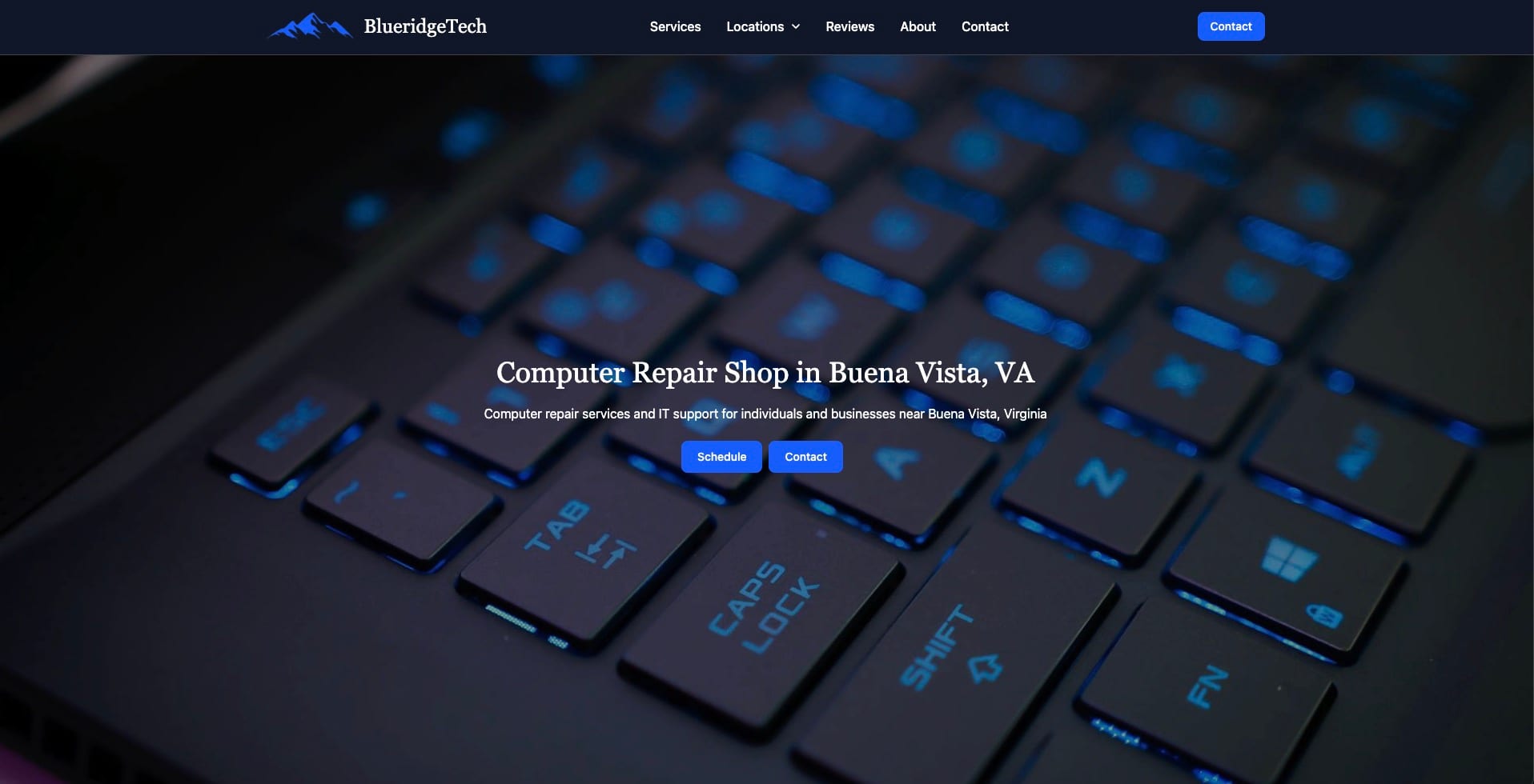 Blue Ridge Tech Website Design - built by a freelance web designer