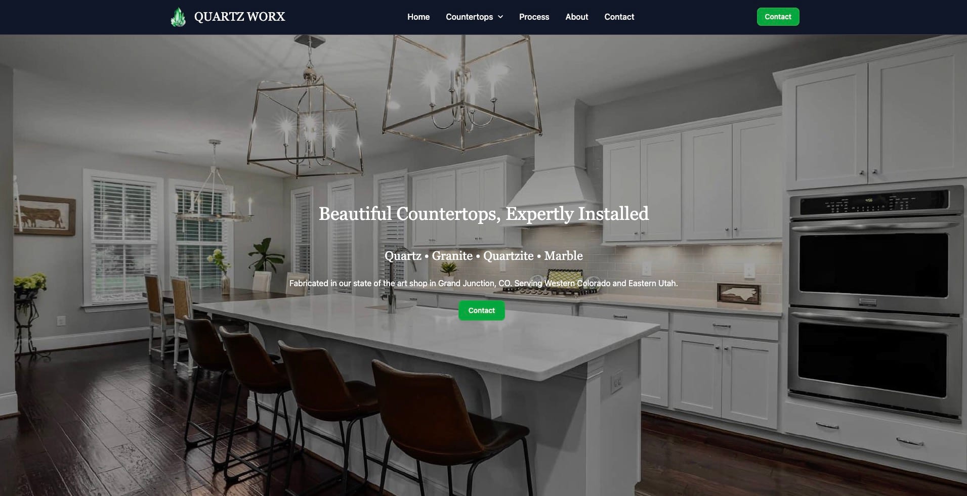 Quartz Worx website preview - built by a freelance web designer
